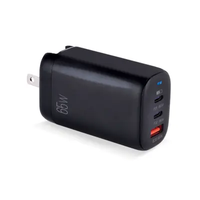 CARGADOR DE PARED VOLTA P8 GAN III DE 65W CON DOBLE PUERTO USB-C Y ENCHUFLE PLEGABLE ARGAC0126
